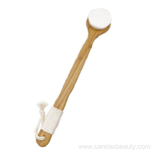 long handle round brush bamboo bath cleaning brush